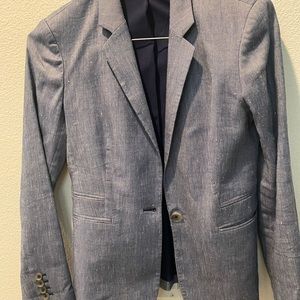 jean material blazer